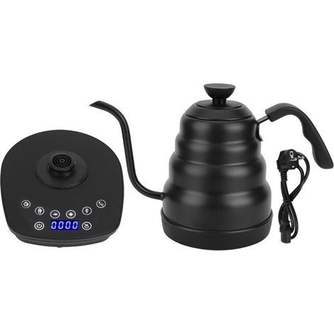 Hervidor eléctrico para café y té con pantalla y control de temperatura variable, color negro. (1/5)