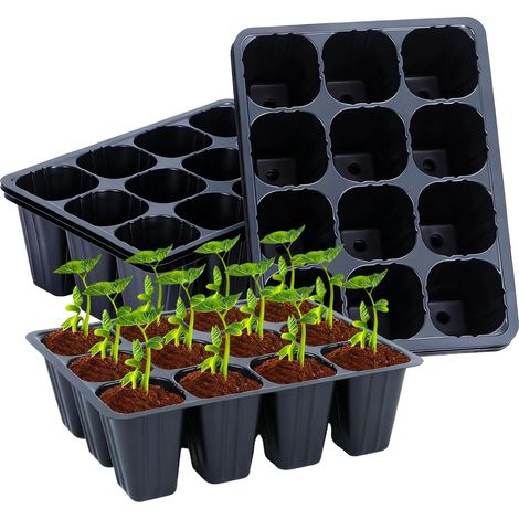 Pack of 10 Mini Indoor Greenhouses - Honeycomb Seedling Plate - 120 Cells - Reusable - Plastic - for Kindergartens (1/5)