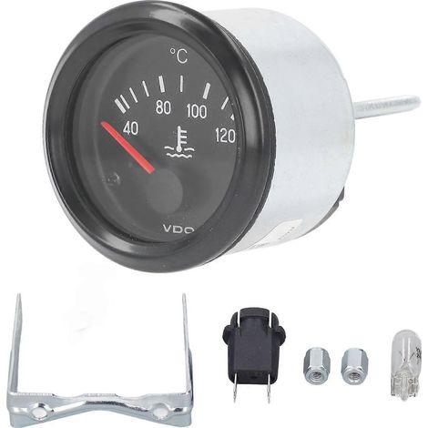 Wassertemperaturanzeige 40 bis 120℃ 52 mm Aluminiumlegierung Motor-LED-Wassertemperaturthermometer 12 V (310‑030‑)