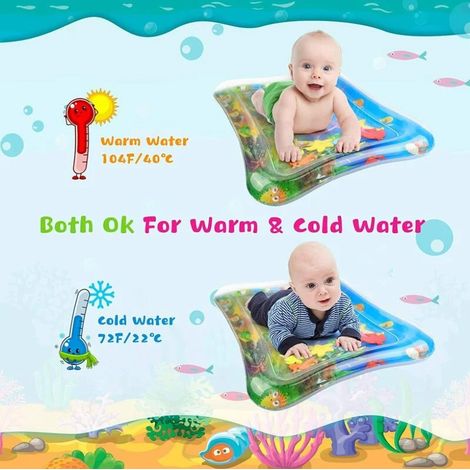 Tapis d'eau Gonflable pour Bébé, Jouet Bebe Tapis Eau, Tapis d'eau Gonflable de Bébé, Tapis Eau d'Eveil Bebe, Tapis Bebe Jouet Bebe 3 6 9 12 Mois Jeux D'activités Amusantes MNS (1/4)