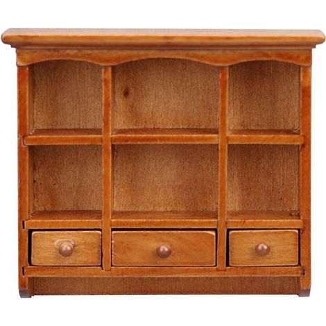Puppenhaus-Wandschrank, Mini-Wandschrank aus Holz, Aufbewahrungsschrank für Puppenhäuser, Möbel, Dekoration, Spielzeug (1/5)