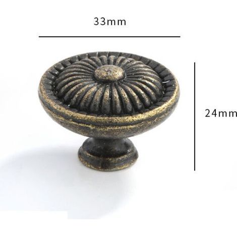 Lot de 10 boutons de placard ronds en laiton antique, style vintage, pour commode, tiroir, cuisine, style rustique classique, poignée de porte à trou unique (1/5)
