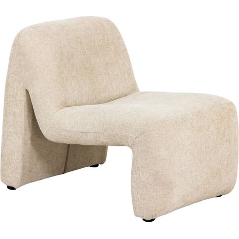 Fauteuil en tissu écru Ludovic (1/5)