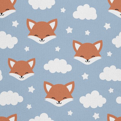 Tissu d'extérieur décoratif Oxford - motif renard et nuage (1/5)