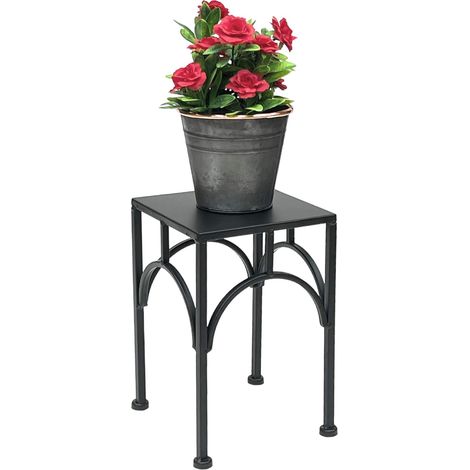 DanDiBo Tabouret pour fleurs Métal Noir Angulaire 28 cm Support pour fleurs Colonne pour fleurs 96449 S Tabouret pour plantes Moderne Support pour plantes (1/5)