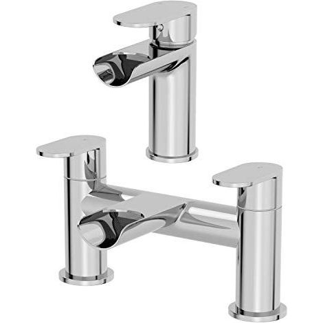 Architeckt Edsberg Basin Mixer Waterfall Tap & Bath Mixer Tap Set (1/5)
