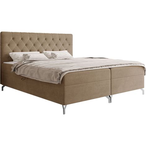 Lit boxspring Focus, Fresh 03, Continental, Double, 140x200, Tissu, Disponible, 147x208x115cm (1/5)