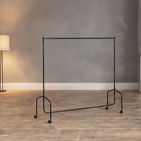 Porte-manteau noir en métal 180 x 60 x 170 cm (1/5)