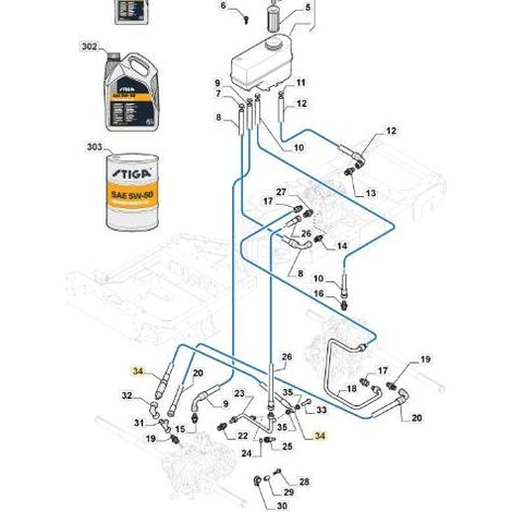 TUBO BY-PASSIEME PFM (KIT) ORIGINALE STIGA - 387869534/0