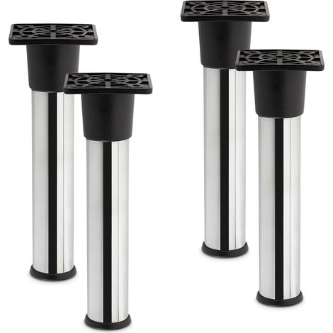 4er Set Möbelfüße ALFA Ø 25 mm Höhe 150 mm Chrom poliert (1/2)