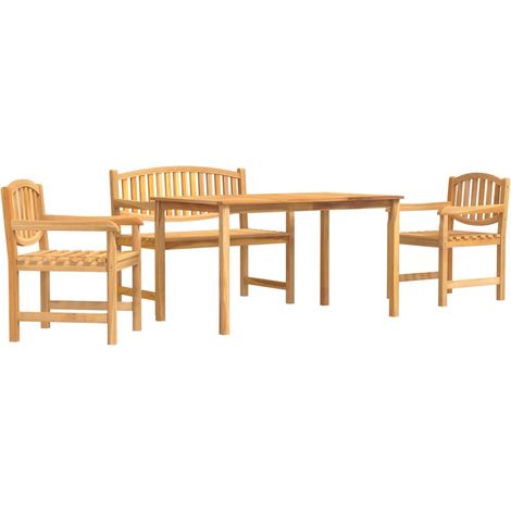 Maison Exclusive - 4-tlg. Garten-Essgruppe Massivholz Teak