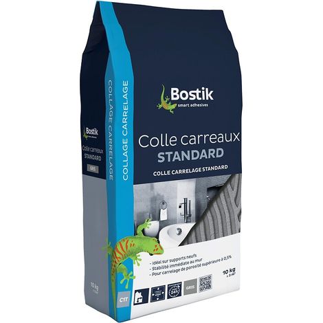 Colle carrelage standard sols et murs, coloris gris, 10 kg - BOSTIK