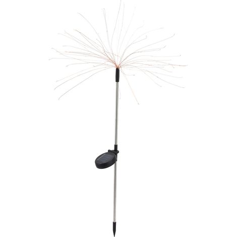 Panneau solaire extérieur lampes guirlande fleurs cuivre 150LED double mode, luminaires de jardin plumes de paon, décor étanche pour cour, terrasse, allée, pelouse (avec batterie intégrée, 150LED mult (1/5)