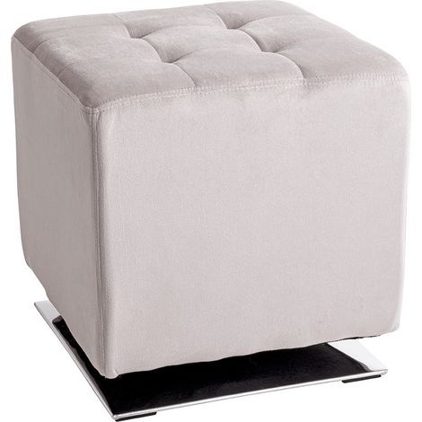 Pouf Capitonné Carré "Beto" 43cm Gris (1/3)
