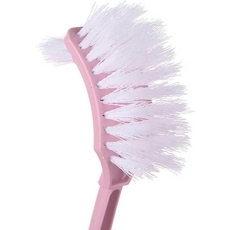 Ensemble de 3 brosses de toilette et support avec manche long et rose (1/5)