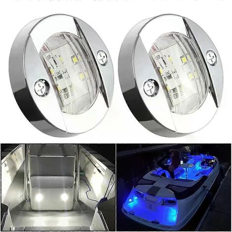 Runde 3-Zoll-LED-Bootsbeleuchtung (12 V) für Heckspiegel, Ankerdeck, Yachten, Jollen, Segelboote, Pontons und Frachter (1/4)