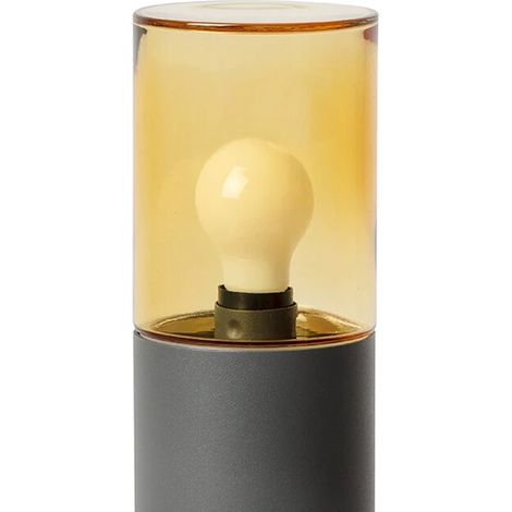Baliza gris oscuro con cristal ambar H700 KILA 71751 (1/4)
