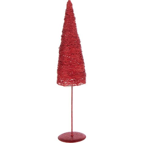 Sapin de Noël sur Socle "Glitter" 58cm Rouge