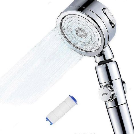 Pommeau de douche haute pression, pommeau de douche à main avec interrupteur marche/arrêt et fermeture complète (1/5)