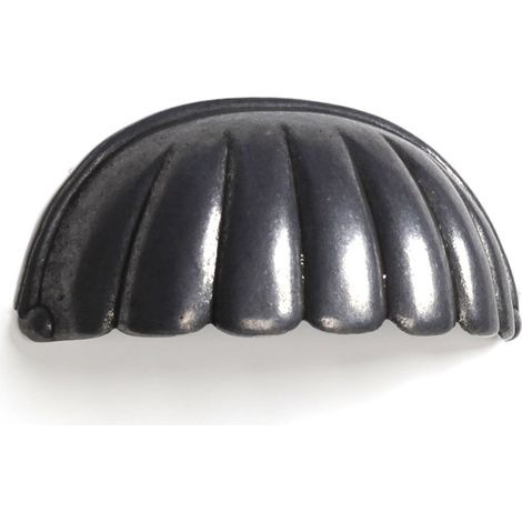 Asa-concha en zamak con acabado plata, dimensiones: 75x35x22mm, entrepuntos: 64mm - (1/5)