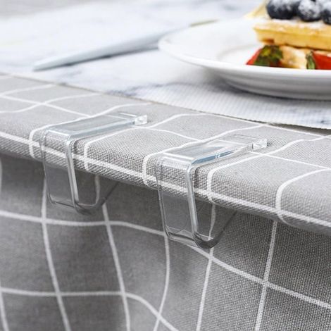 Lot de 4 pinces à nappe transparentes réutilisables pour réunion, fête de Noël, petite taille (1/5)