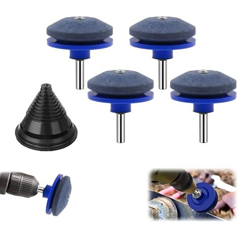 Lawnmower Blade Sharpener, Blade Balancer Included for Sharpening Lawnmower Blades, Drill Blades, and Mowers (5 Pieces) (1/4)