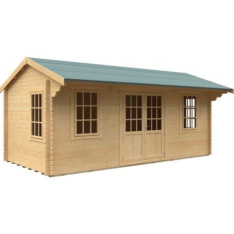 20x10 The Dalton 44mm Cabin - L595 x W295 x H282.9 cm - Solid Wood/Softwood/Pine - Natural