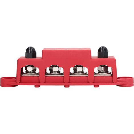 Bloc de distribution électrique 4 sorties avec couvercle, 5/16in, résistant aux intempéries, 48V CC, 250A, pour voiture, camping-car et bateau. (1/5)