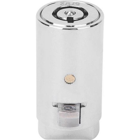 Cylindre de serrure à clé unique en alliage de zinc chromé pour distributeur automatique, compatible avec les machines de vente automatiques et les coffres-forts industriels. (1/5)