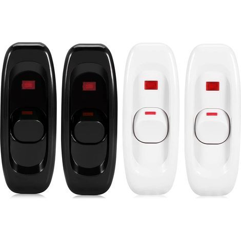 Interrupteur Intermédiaire Bouton De Commutation En Ligne 4 Pcs Interrupteur à Cordon Interrupteur Câble Lampe Bureau Interrupteur Bascule Cordon Lampe De Bureau à Usage Extérieur Noir Et Blanc (1/5)