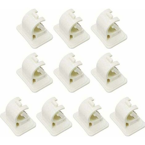 Lot De 10 Crochets Support De Tringle à Rideau Auto-AdhéSif, Pas De Supports De Crochet De Draperie De Forage, Support De Tige De Fixation, pour Serviettes, Rideaux, Manteaux