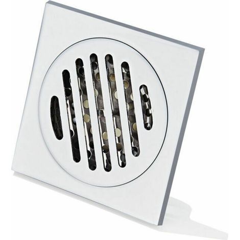 Grille Douche Anti Cheveux Siphon De Sol en Acier Inoxydable Épais Drain De Carré 100 100mm，Fonepro, Ensoleillé