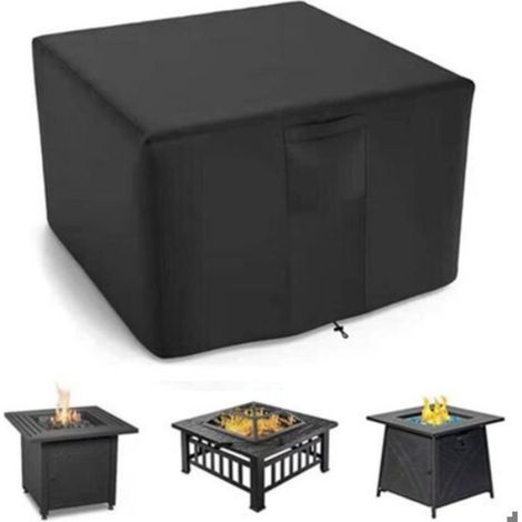 1 Housse de brasero,Imperméable,Tissu Oxford 210D,Anti-UV,Pour foyer de jardin carré (1/4)