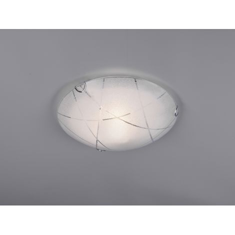 Kleine LED Deckenschale Glas Lampenschirm mit Streifendekor Ø 30cm (1/5)