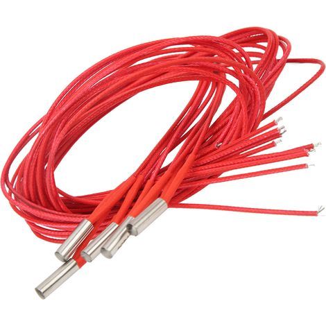 DC 24V 40W heating cartridge, 5 pieces, stainless steel, 6x20mm, 3D printer accessory, 1m / 3.28ft (1/5)