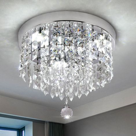 Plafonnier LED cristal inox, 6000K, 15W, Ø25cm, Ra90 (1/5)