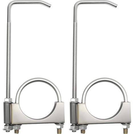 Lot de 2 colliers d'échappement en U en acier inoxydable, modèle lourd avec design de selle pour un ajustement sûr, 2,5 pouces pour les applications automobiles (1/5)