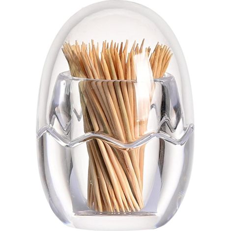 (1 Pièce) Support pour Cure-Dents en Acrylique, Boîte À Cure-Dents en Forme D'œuf, Boîte À Cure-Dents , Convient Aux Restaurants, Bars (Transparent) (1/5)