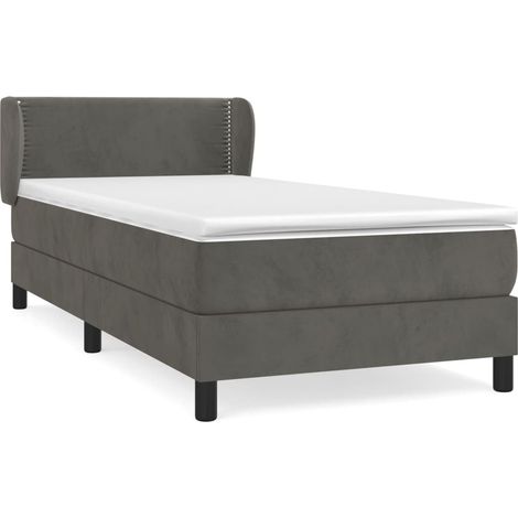 Maison Exclusive - Giroletto a Molle con Materasso Grigio Scuro 90x200 cm Velluto