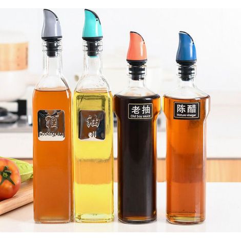 Bec Verseur - ABS + Silicone - Usage Une Main - Pour Huile Vin Sauce Vinaigre - Lot De 2 (1/4)