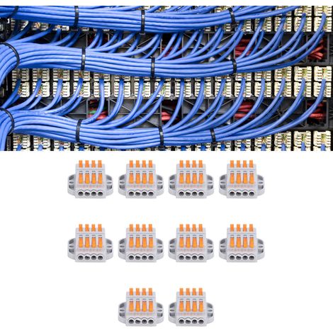 Vendu par lot de 10 : connecteur de câble fixe 223-4P, bornier à connexion rapide, connecteur enfichable, connecteur rapide (1/5)