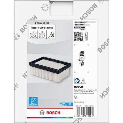 Bosch Flacher gefalteter E10-Filter für Staubsauger - 2608001219 (1/4)