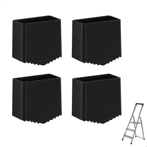 Lot de 4 Embout Escabeau, Patin Échelle 40 x 20 en Caoutchouc, Robustes, Pied Escabeau en Caoutchouc, Patin Escabeau Universel Pare Chocs Pliants Protection Idéale pour Échelles et Meubles Noir (1/5)