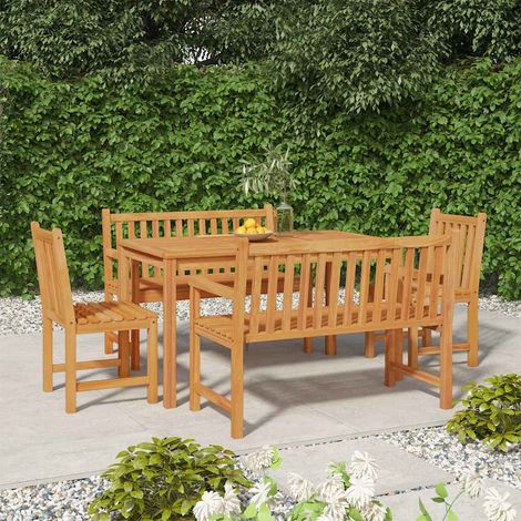 Ensemble à manger de jardin 5 pcs-Salon de jardin Bois de teck massif 564446 (1/5)
