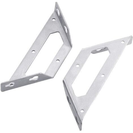 Set mit 2 vielseitigen trapezförmigen Eckwinkeln aus Edelstahl für Holzstühle, Bücherregale, Regale und Fenstermöbel (1/5)