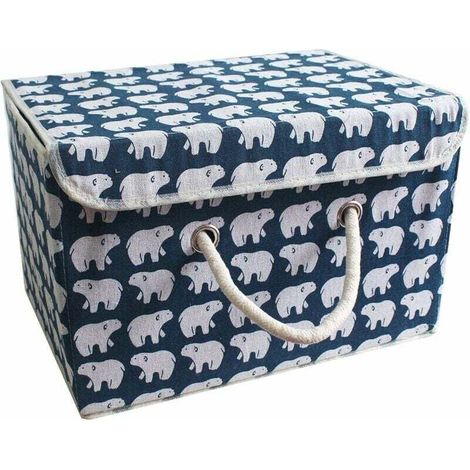 Aufbewahrungsbox, Spielzeugkiste, faltbare Aufbewahrungsbox mit Deckel, Spielzeugorganizer für Kinder, Aufbewahrungskorb, Kleiderkorb, faltbare Aufbewahrungsbox aus Baumwollstoff
