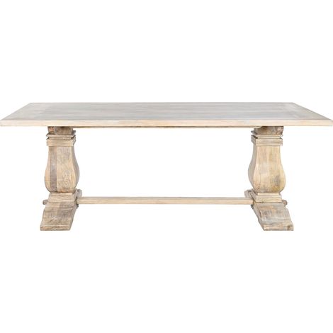 Pegane – Table de salle à manger rectangulaire en bois de manguier naturel – Longueur 215 cm – Largeur 100 cm – Hauteur 76 cm – 6 places (1/5)