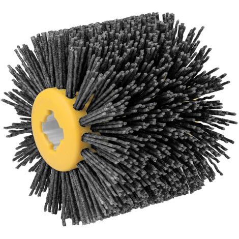 Brosse Nylon Abrasifs 60 Grain, 120x100mm Brosse de Meulage pour Nettoyer/Dérouiller/Dégriser/ébavurer Compatible avec Rénovateur Exterieur - Gris