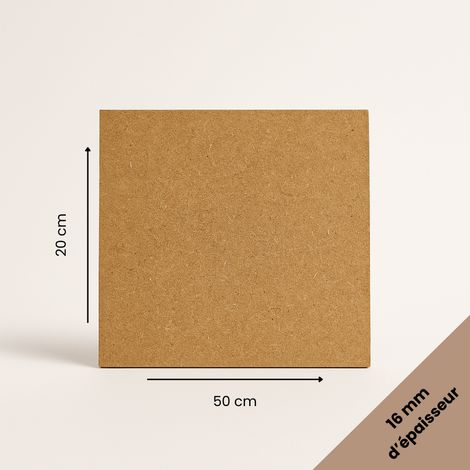 Plaque MDF brute 20x50 cm (200x500 mm) - Épaisseur 16 mm - Découpe bois rectangulaire pour bricolage, déco, maquette, DIY