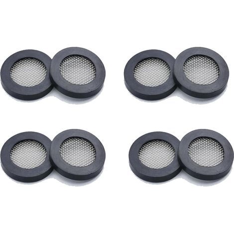 Junta para cabezal de ducha, arandela de goma que crea un sello para evitar fugas con filtro de acero inoxidable, 3/4 de pulgada (paquete de 8) (1/5)